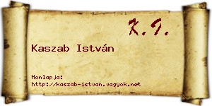 Kaszab István névjegykártya